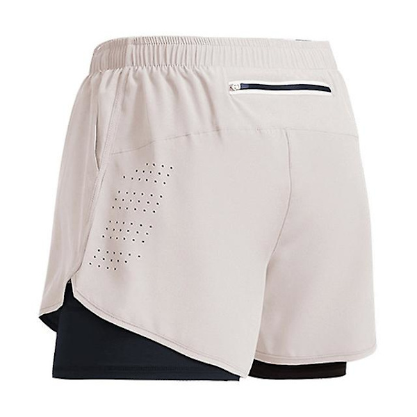Sport Shorts för Män 2023 - Dubbellager Träningsshorts, Sommar 2-i-1 Strandkläder, Jogging, Gym, Löpning, Z XXL qd XXL Beige