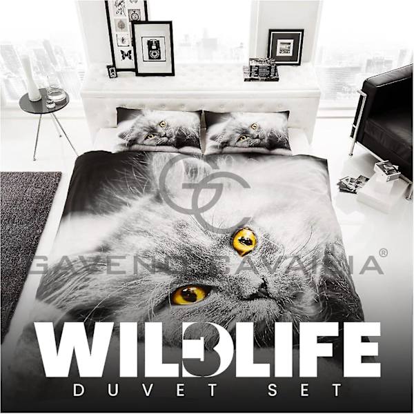 Cover, 3d-sängkläder påslakan, cover med örngott, Bull Dog, 3d Cat Double