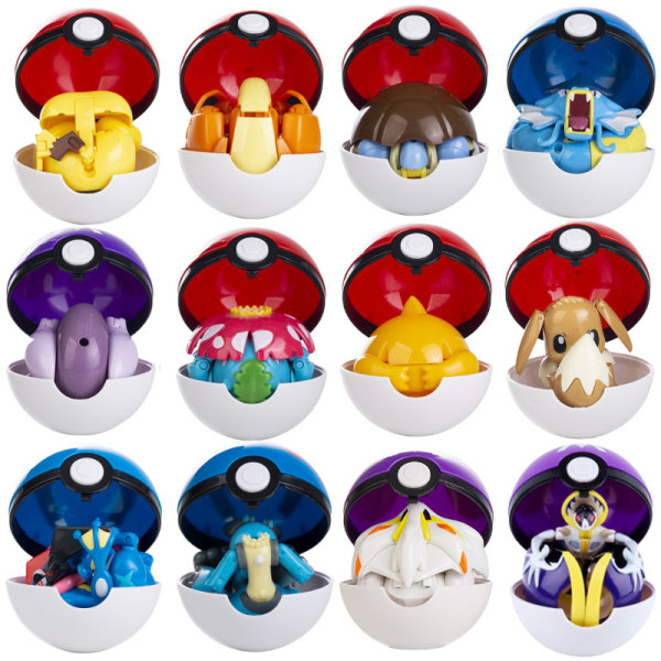 Mewtwo Toy Set Pikachu Charmander Lunala Scroll Action Figure Barnleksaker qd best Eevee+Pokeball