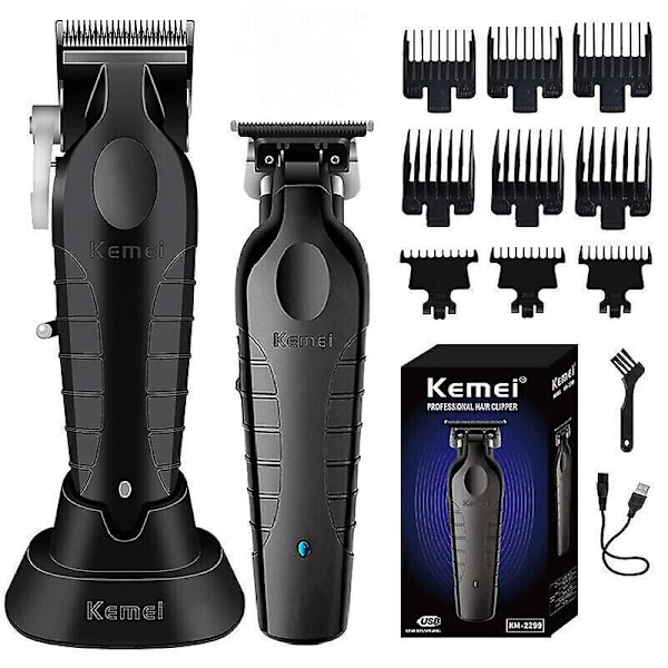 Kemei sladdlös hårtrimmer0mm Clipper Professionell elektrisk skärmaskin, 100% ny