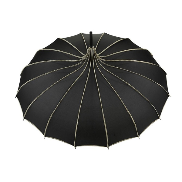 Vintage Pagoda Paraply Bröllopsfest Sun Regn UV-skyddande paraply Black