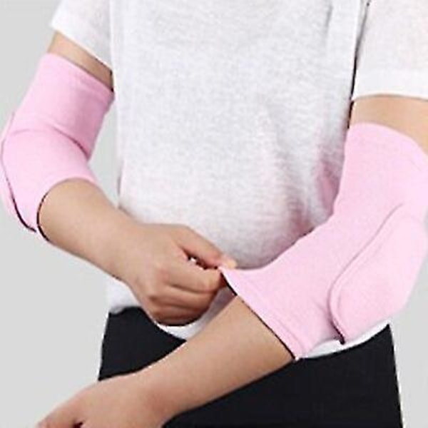 Elastiska armbågsskydd Förtjockad svamp Armbåge Knäskydd Guard Basketboll Volleyboll Sport Arm ärmskydd Vuxna Barn 2pcs pink M