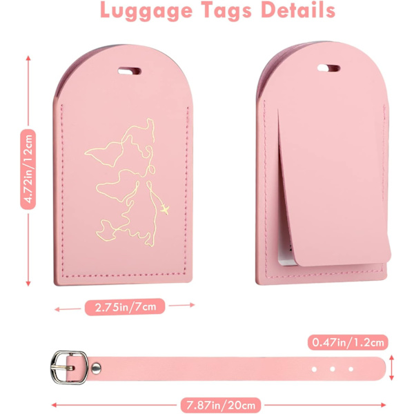 Bagageetikett och passfodral, 2xPU läderväsklappar qd
