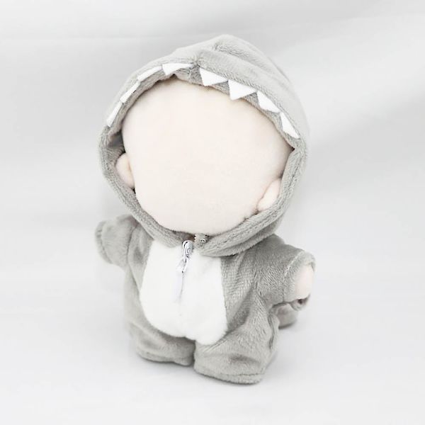 10 cm plysch docka kläder jul rådjur Dinosaur Shark Onesies Grey