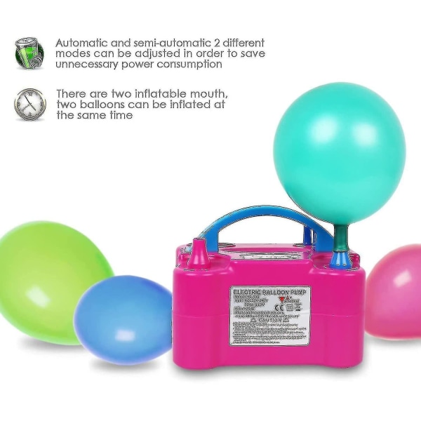 Födelsedagsballongpump, 600w bärbar elektrisk ballongpump, automatisk och halvautomatisk blåsare för födelsedag, fest, bröllop(,) qd bäst