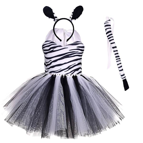 Animal World Cow Tiger Barnklänning Rollspel Girls' Performance Dance Set Zebra 120(5-6Y)