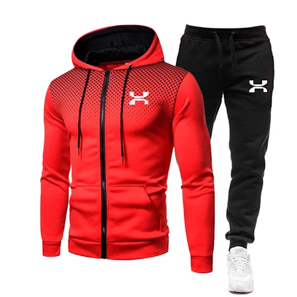 2023 Fashion Träningsoverall För Män Hoodie Fitness Gymkläder Män Löpning Set Sportkläder Jogger Herr Träningsoverall Vinterdräkt Sport Dark grey an w Dark grey an w XXL