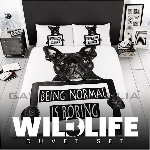 Cover, 3d Sängkläder påslakan, Cover med örngott, Bull Dog, Dubbel 3d Bull Dog Single
