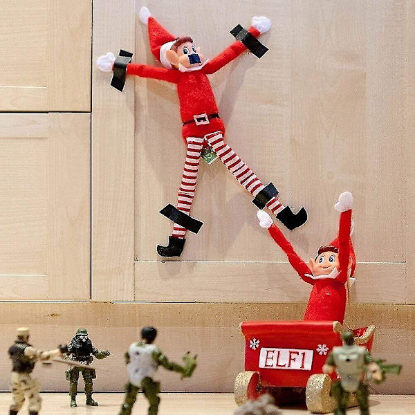 12-tums pojke/tjej The Naughty Christmas Elves On Display Hylla Prop Xmas Plyschleksak qd best Red White Boy Elf