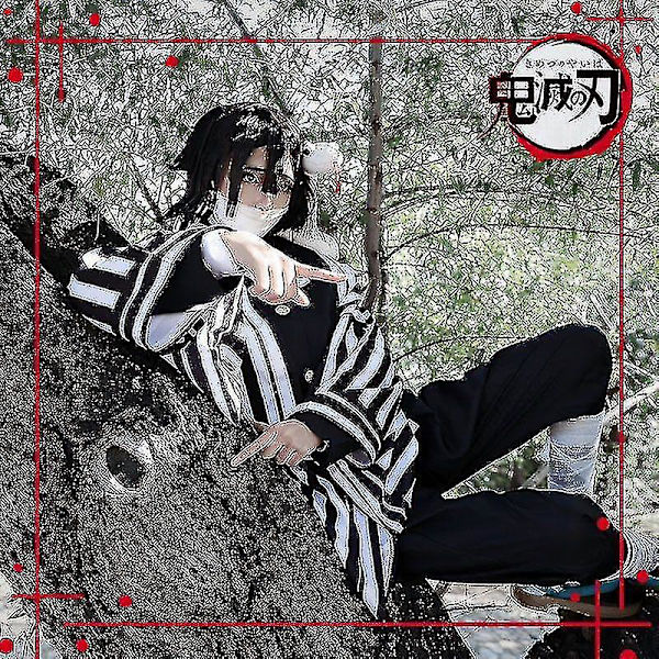 Anime Demon Slayer Iguro Obanai Kimetsu No Yaiba Tanjirou White Snake Peruk Vuxen Barn Kimono Halloween Party Cosplay Kostymer Suit XL Ghost Slayer