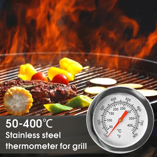 Grill Temperaturmätare för grill i rostfritt stål