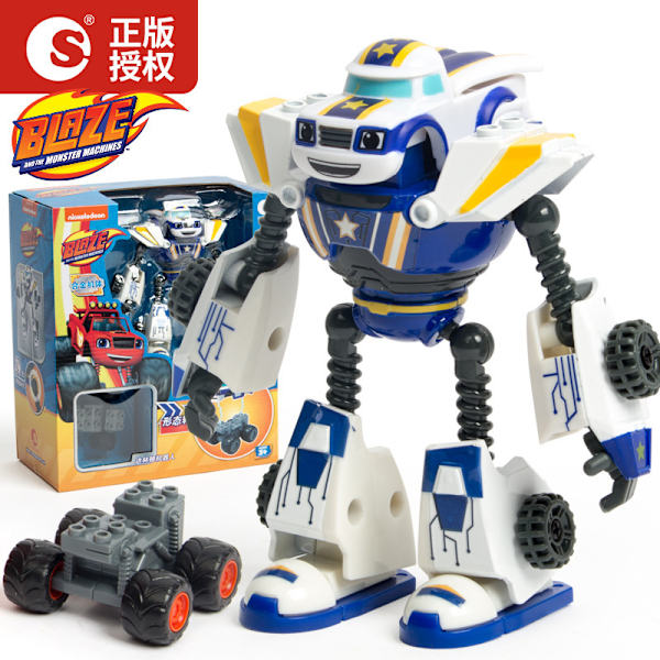 Blaze Monster Machines Anime Figur Tecknad Plast/legering Deformerad Bil Action Figur Modell Barn Leksaker Barn Födelsedagspresenter - Action Figurer qd best White