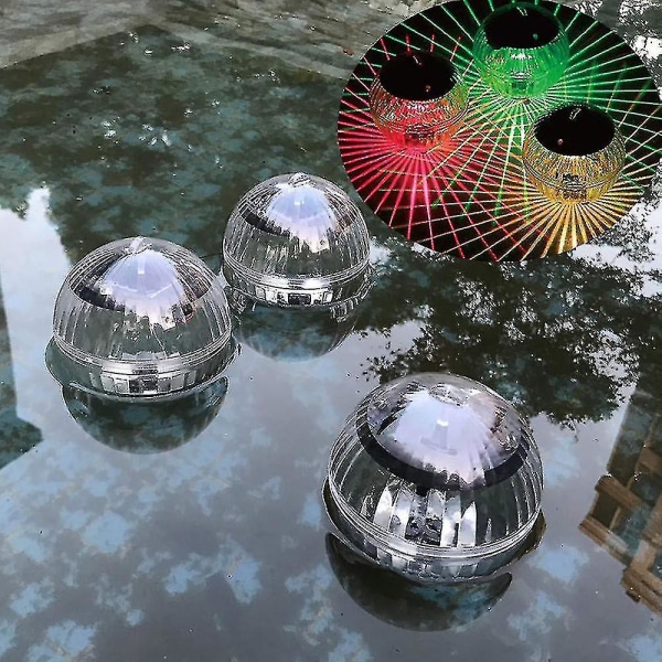 2 st Flytande poollampor Soldrivna blommor Uppblåsbar vattentät glödglob, utomhuspool bolllampa Färgglad växlande led nattlampa Pa C-YuJ