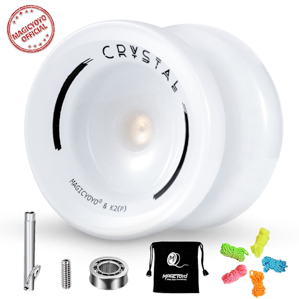 K2 Crystal Yoyo , Dual Purpose Responsive Yo-yo för nybörjare, Ersättningslöst lager för avancerade White