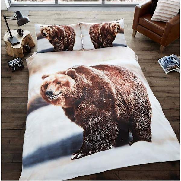 Cover, 3d-sängkläder påslakan, cover med örngott, Bull Dog, 3d Bear Double