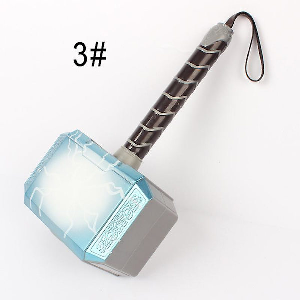 LED-glödande ljud Thor Hammer-hjälmmask Barn Cosplay-leksaker Action Figur Tillbehör 3