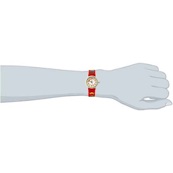Barnklocka Vattentät 3D Söt Seriefigur Rund Urtavla Silikon Gummiband för Små Flickor Pojkar Barn qd Red