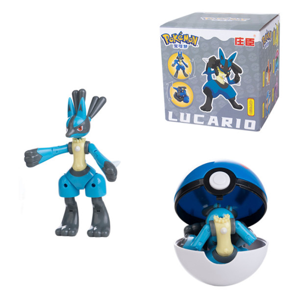 Mewtwo Toy Set Pikachu Charmander Lunala Scroll Action Figure Barnleksaker qd best Lucario + Poké Ball
