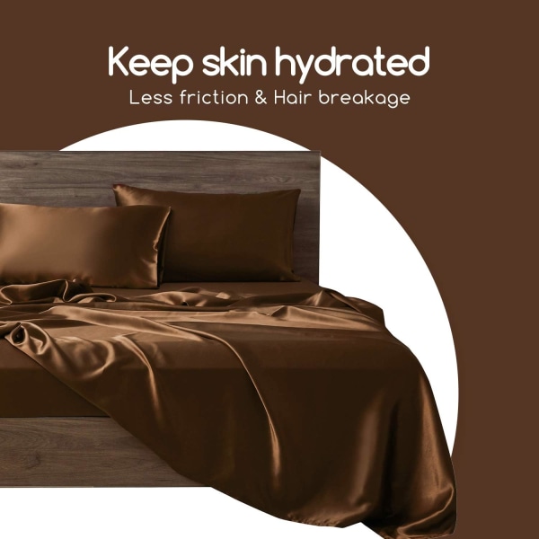 Silk Satin Örngott 2-pack (utan fyllmedel) qd bäst Chocolate 51X91cm