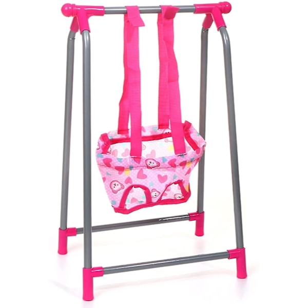 Baby Doll Play Set 5 i 1 Dockor Tillbehör Bunt Docka Barnvagn Docka Barnstol Bouncer Spjälsäng Gunga Docka Möbel Barnkammare Lekset Roll (gunga)