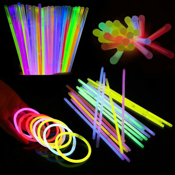 10~300st Glow Sticks Armband Halsband Neonfärger Party Favors Rave Disc 50PCS