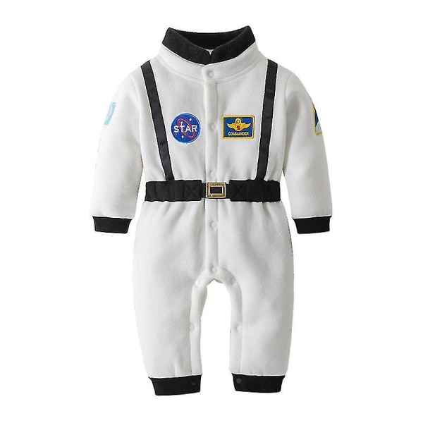 Astronautdräkt Rymddräkt för baby Småbarn toddler Halloween julfest Cosplay finklänning 95(18-24M) white