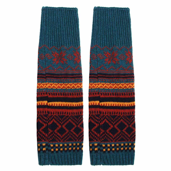 Nya mode benvärmare dam vinter kabel sticka virkad stickad qd bäst Blue