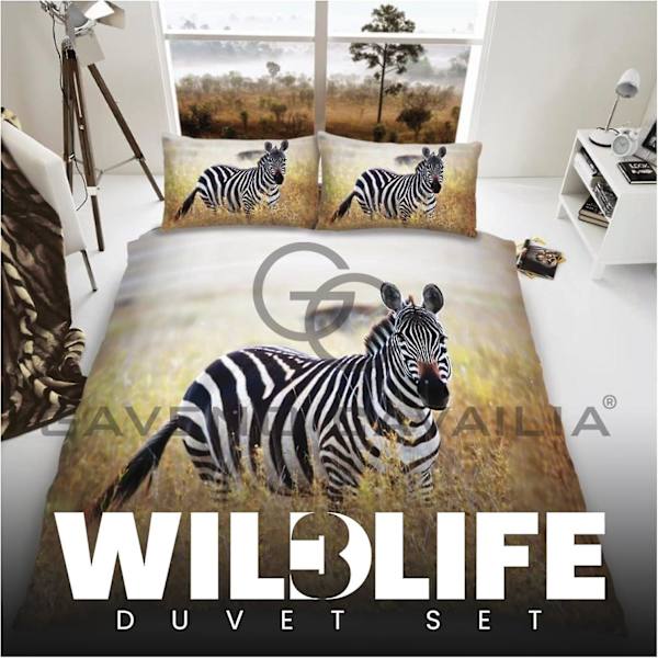 Cover, 3d Sängkläder påslakan, Cover med örngott, Bull Dog, Dubbel 3d Zebra King