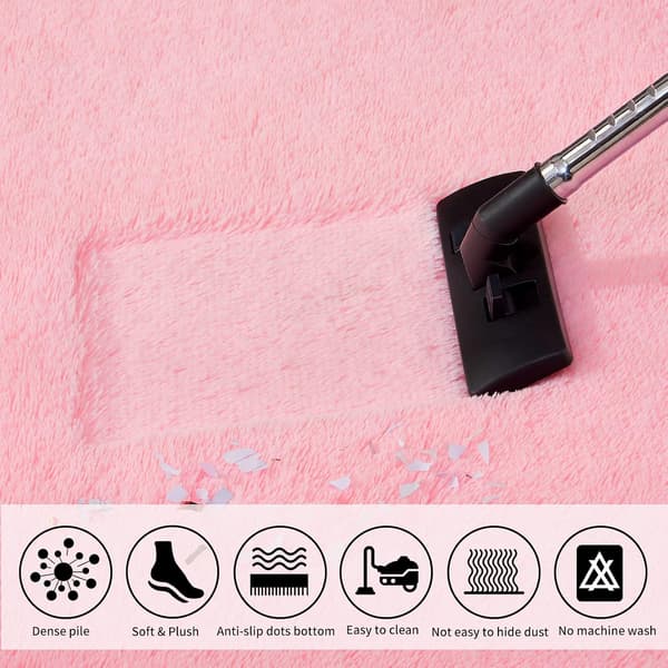 Fylld matta tjock hög fluffig rosa matta halkfri plysch-FA-