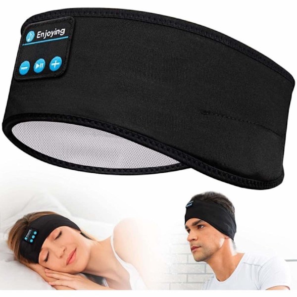 Sovhörlurar Pannband med Bluetooth svart black one size
