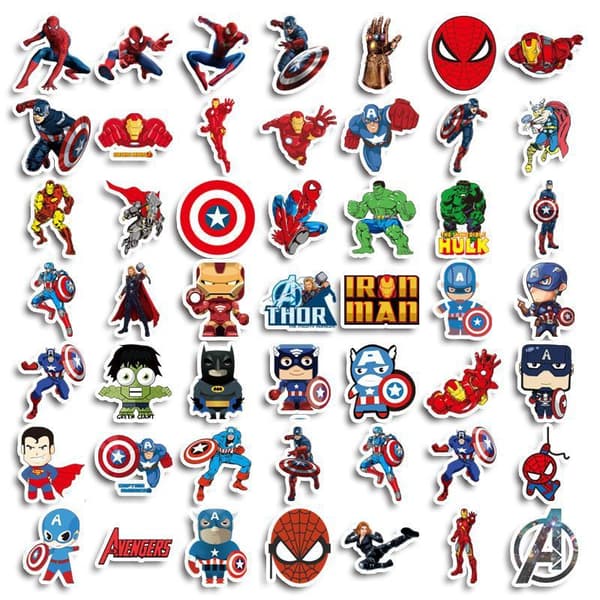 100 Avengers Marvel-tarraa, sarjakuva, söpö, manuaalinen matkapuhelin l-FA-