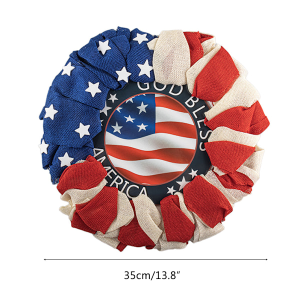 Patriotisk självständighetsdagskrans för ytterdörren med USA-flagga