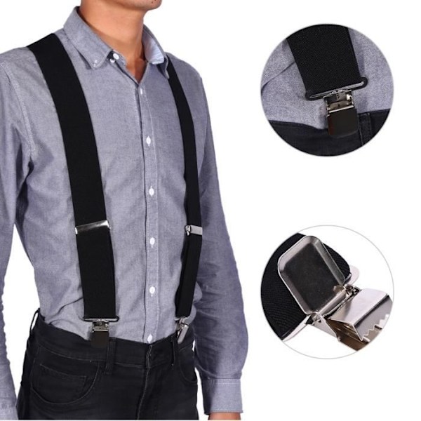 Herre Suspenders med Stærke Metalspænder - Kraftige Suspenders til Mænd 50 mm 2 Tommer Brede - One Size Fits All