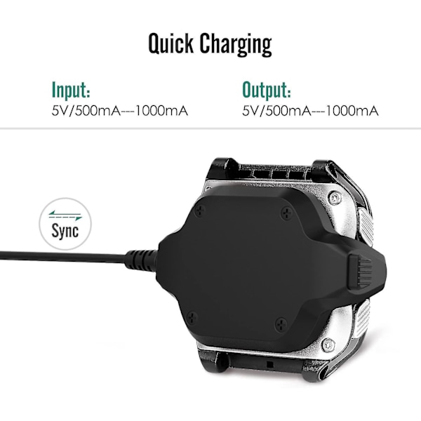 Ladedokk kompatibel med Garmin Forerunner 920xt, USB Data Sync Ladeholder Dokkinglader med 1 m ladekabel