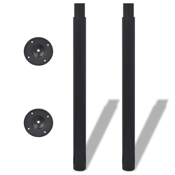 vidaXL Justerbare Bordben 2 stk 710 mm-1100 mm Sort black 5000