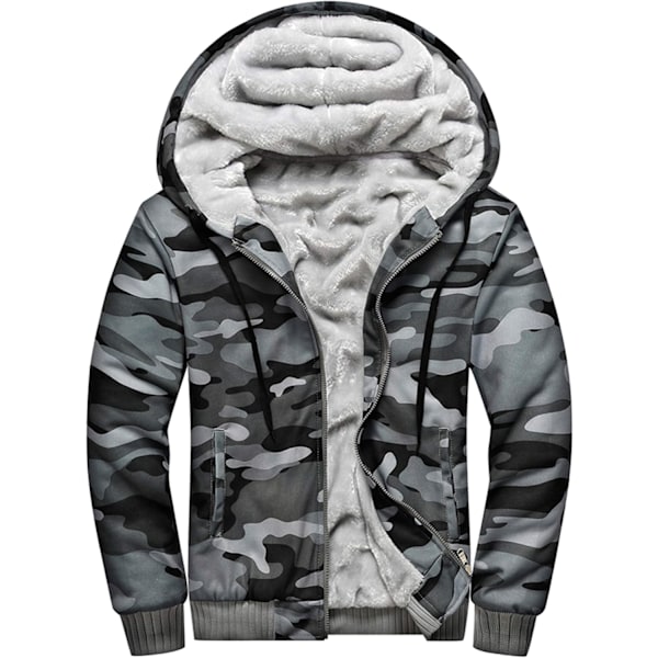 Herr Pullover Termisk Sherpa Fodrad Jumper Jackor Vinter Träning Fleece Hoodie Full Zip Ull Varm Tjock Rockar Ytterkläder 919army Gray 919army Gray XL