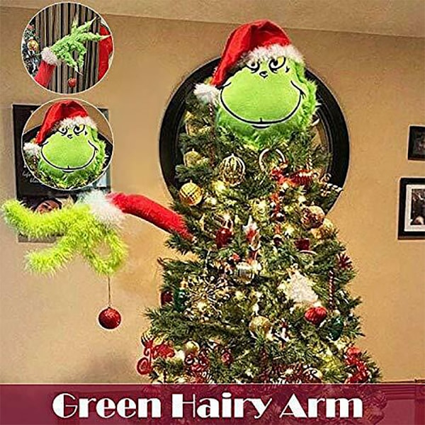 Julepynt Fuzzy Grøn Grinch Arm Ornament Holder T