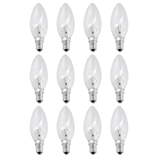 12x Lamp 40W E14 Light Source Clear White Classic Incandescent Bulb STOL-FA-