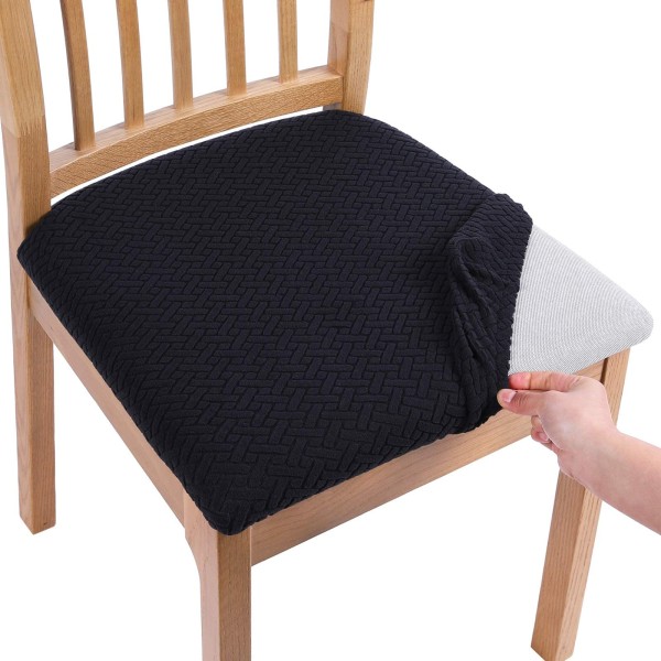 Set med 4 stolsöverdrag för matstolar, stretchiga jacquardstolar