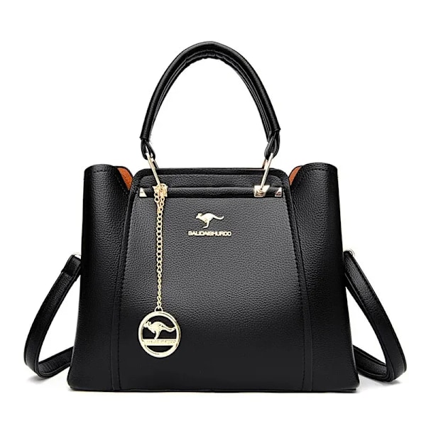 Fashion Dame Blød PU Læder Håndtaske Designer Skuldertaske Crossbody Taske Dame Stor Kapacitet Shopping Messenger Tote Taske Black