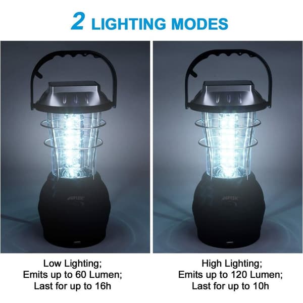 60LED Solar Campinglampe Solar Hestelanterne Håndsving Nødlys, til udendørs, have, gård -FA3-