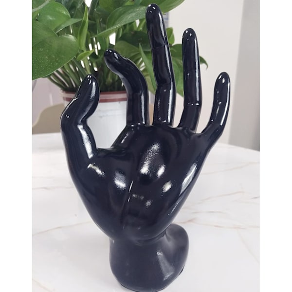 Ringholder smykkeholder, sort hånd smykkeholder til opbevaring af ringe, øreringe, armbånd, halskæder