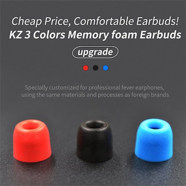 3 par öronsnäckor Memory Foam Eartips BLÅ blue