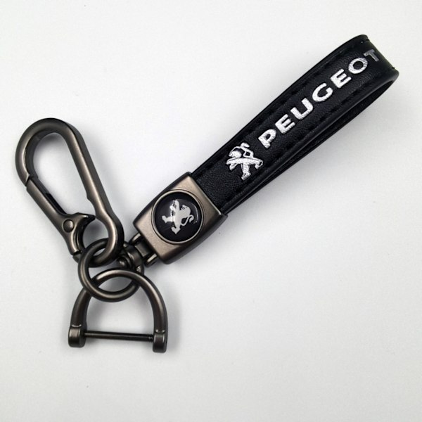 Personlig metall logotyp nyckelring - Herr läder nyckelring logotyp Logo Logo Gunmetal Hardware