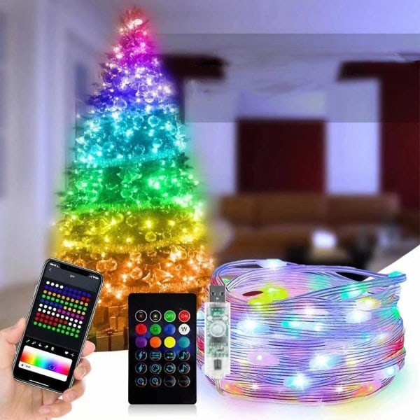 Nesten jul 200 tommer 50 stk LED regntett USB-drevet farge