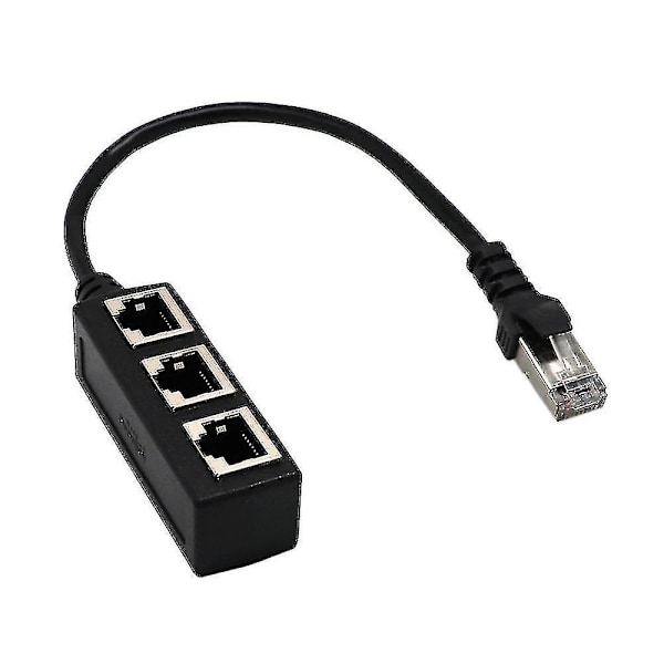 Rj45 Ethernet-kabelsplitter Nettverksadapter Ethernet-splitter 1 til 3 kabeladapter