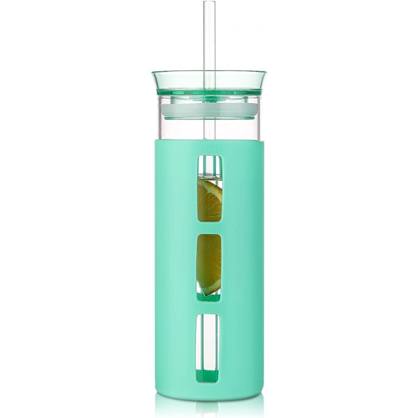 Återanvändbar Boba-mugg - Smoothie-mugg Tumbler Bubble Tea-mugg med brett sugrör och lock Iskaffe Mjölk Juicer Dricksglas