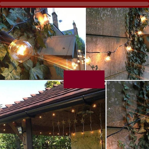 Ulkoseinävalosarja 25ft G40 Globe Patio Lights, vedenpitävä