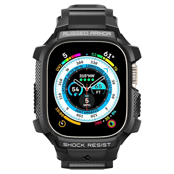 Spigen Apple Watch Ultra 49 mm Skal/Armbånd Rugged Armor 'Pro' Sort