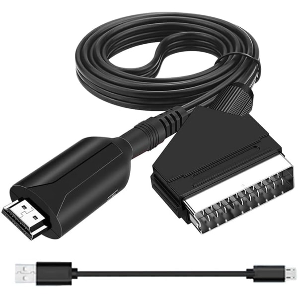 Scart til HDMI-omformer, alt-i-ett SCART til HDMI-adapter, 1080P